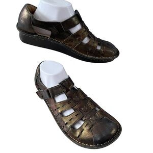 Alegria Womens Pesca Fisherman Sandals Mary Jane Bronze Leather EU 40 US 9.5-10